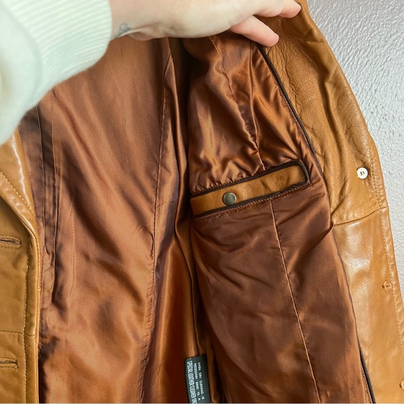 Wilson’s Leather Carmel Butter Soft Long Coat Jacket - Picture 7 of 13